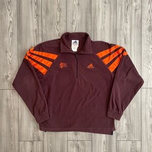 Adidas Burgundy and Orange Quarter-Zip